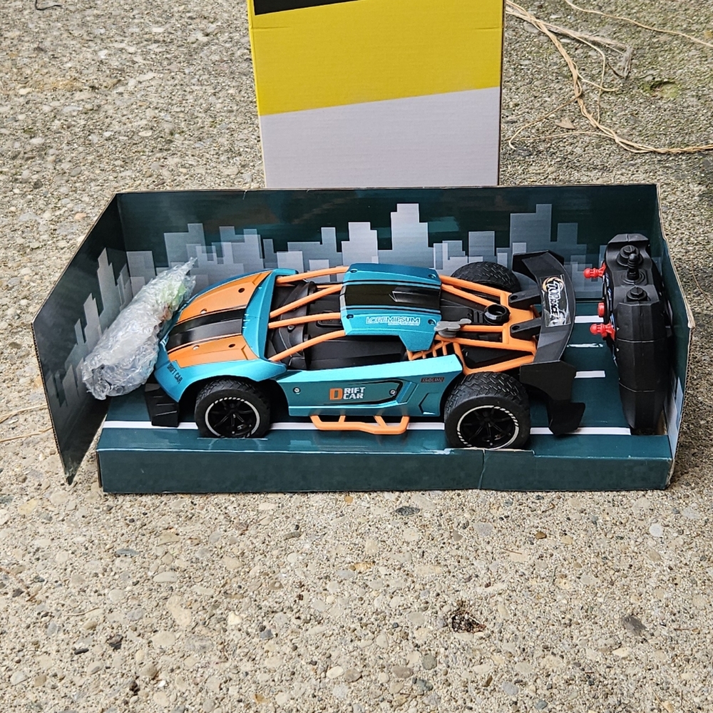 Remote Control Racing Car - Blue and Orange